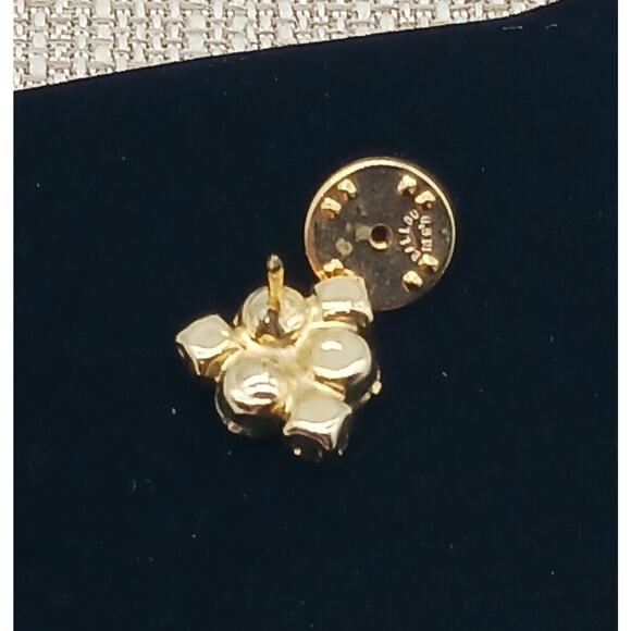 Vtg Triangle Cluster AB Aurora Borealis Prong Set Rhinestone Lapel Pin Ballou - Picture 7 of 7